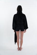 HIGH- NECK SWEATER WITH DRAPE DETAIL