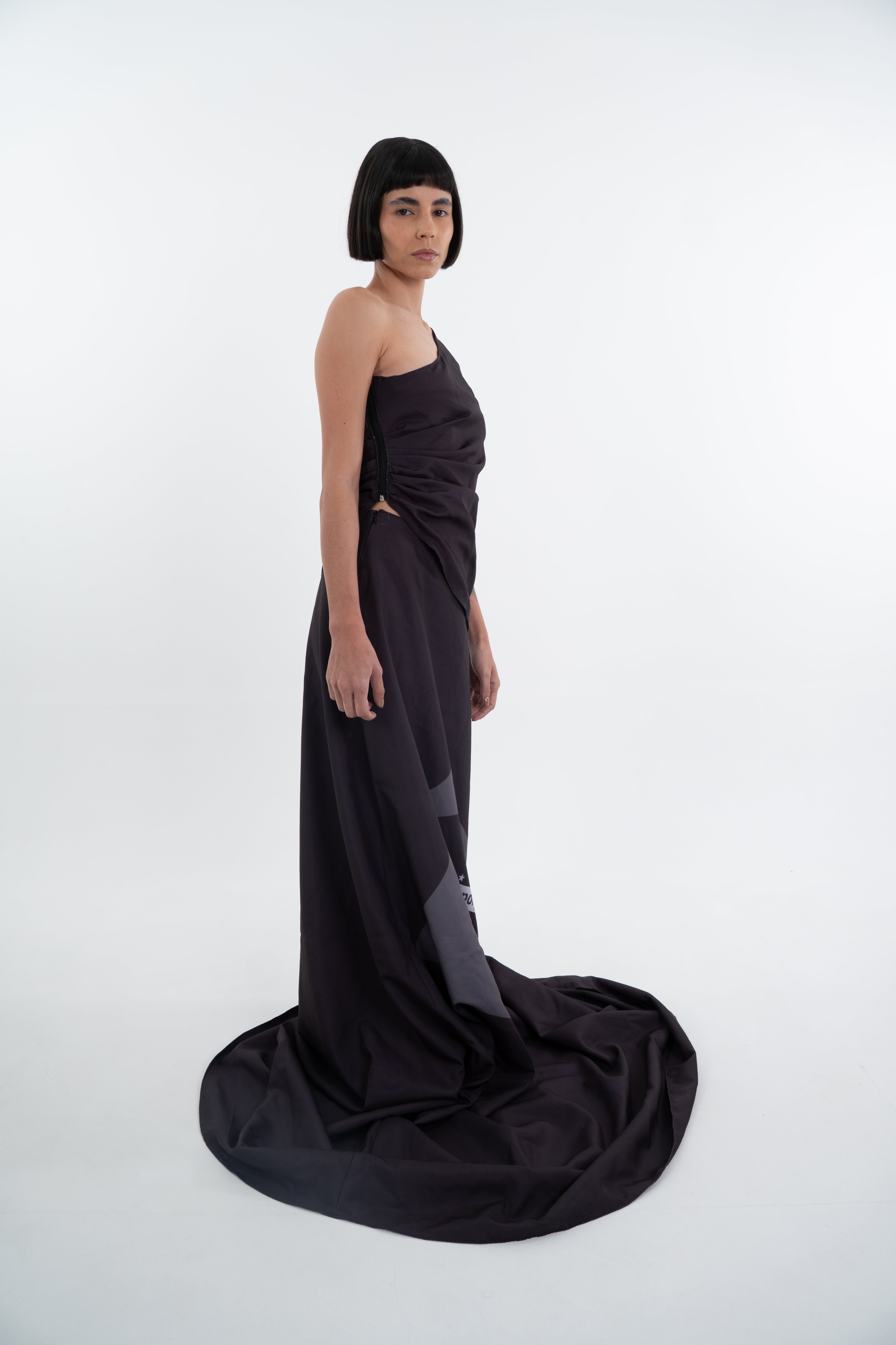 ONE-SHOULDER TOP “ПОРЯДОК И ПРОГРЕСС”