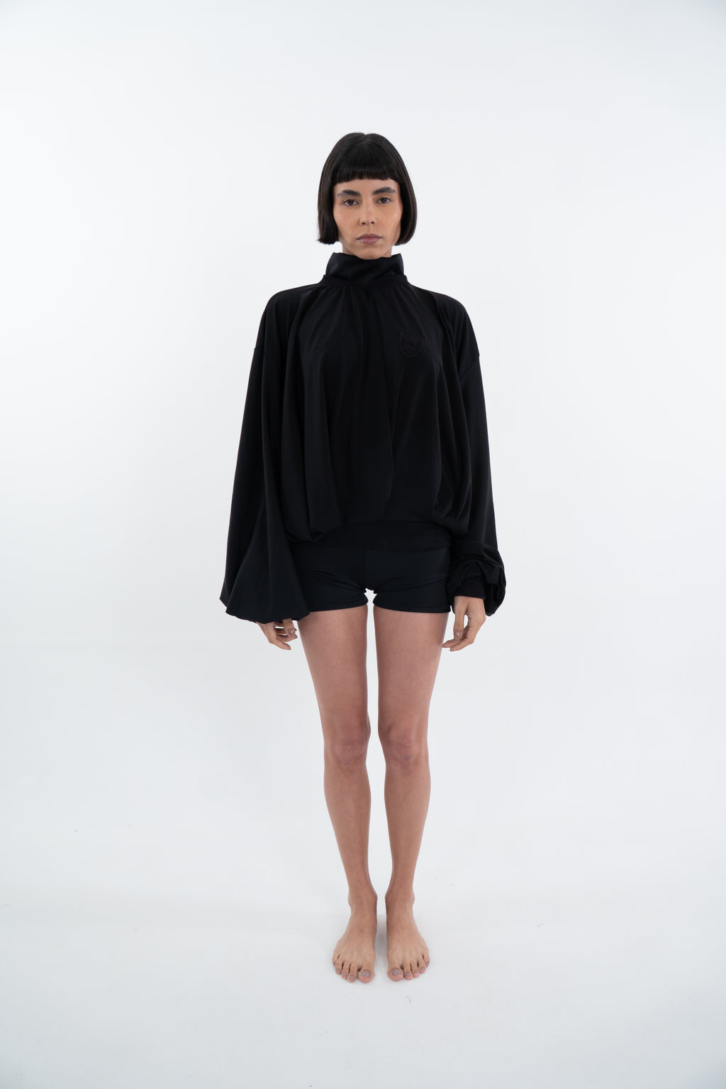 AKRAZA MAXI VOLUME DRAPED BLOUSE