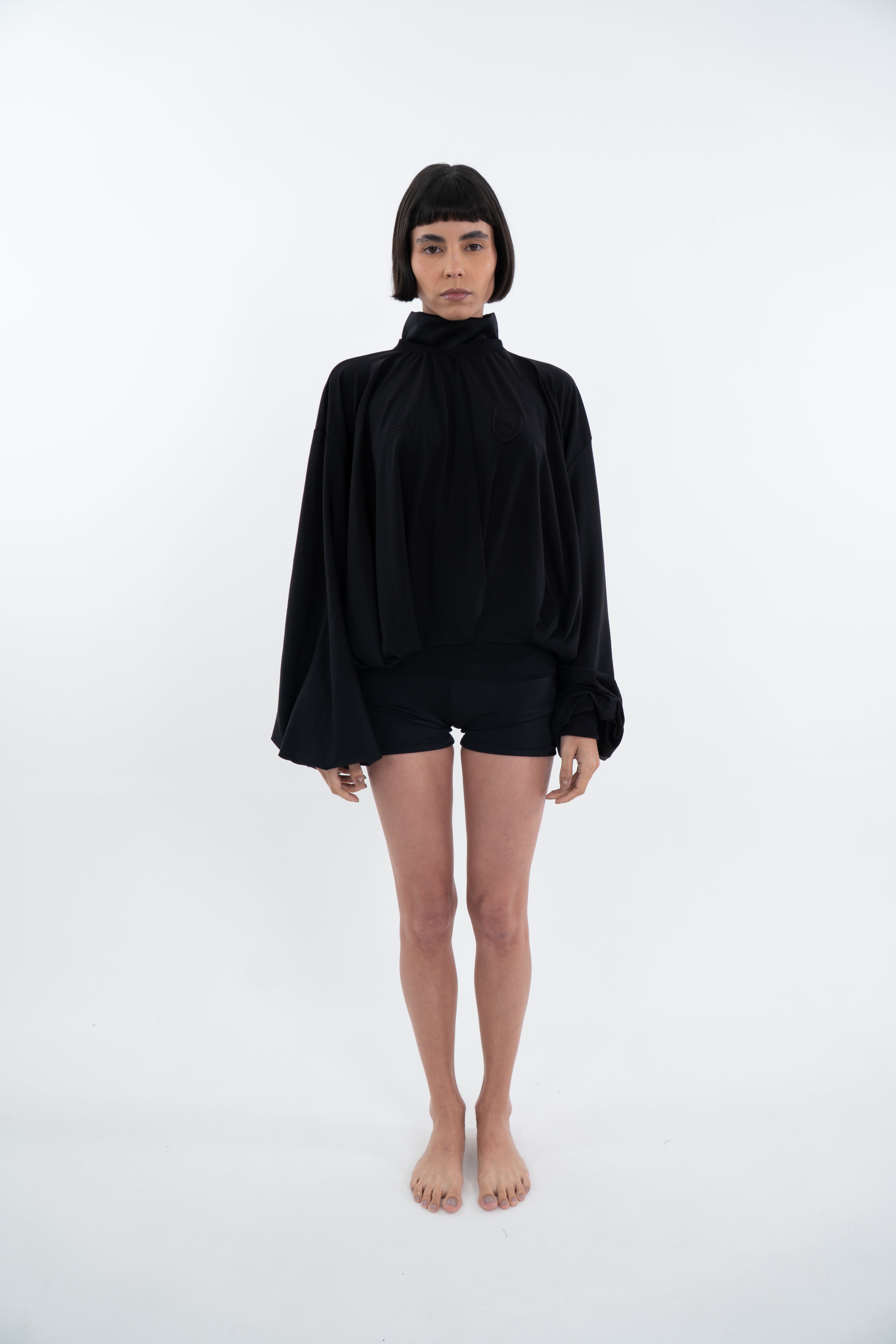 AKRAZA MAXI VOLUME DRAPED BLOUSE