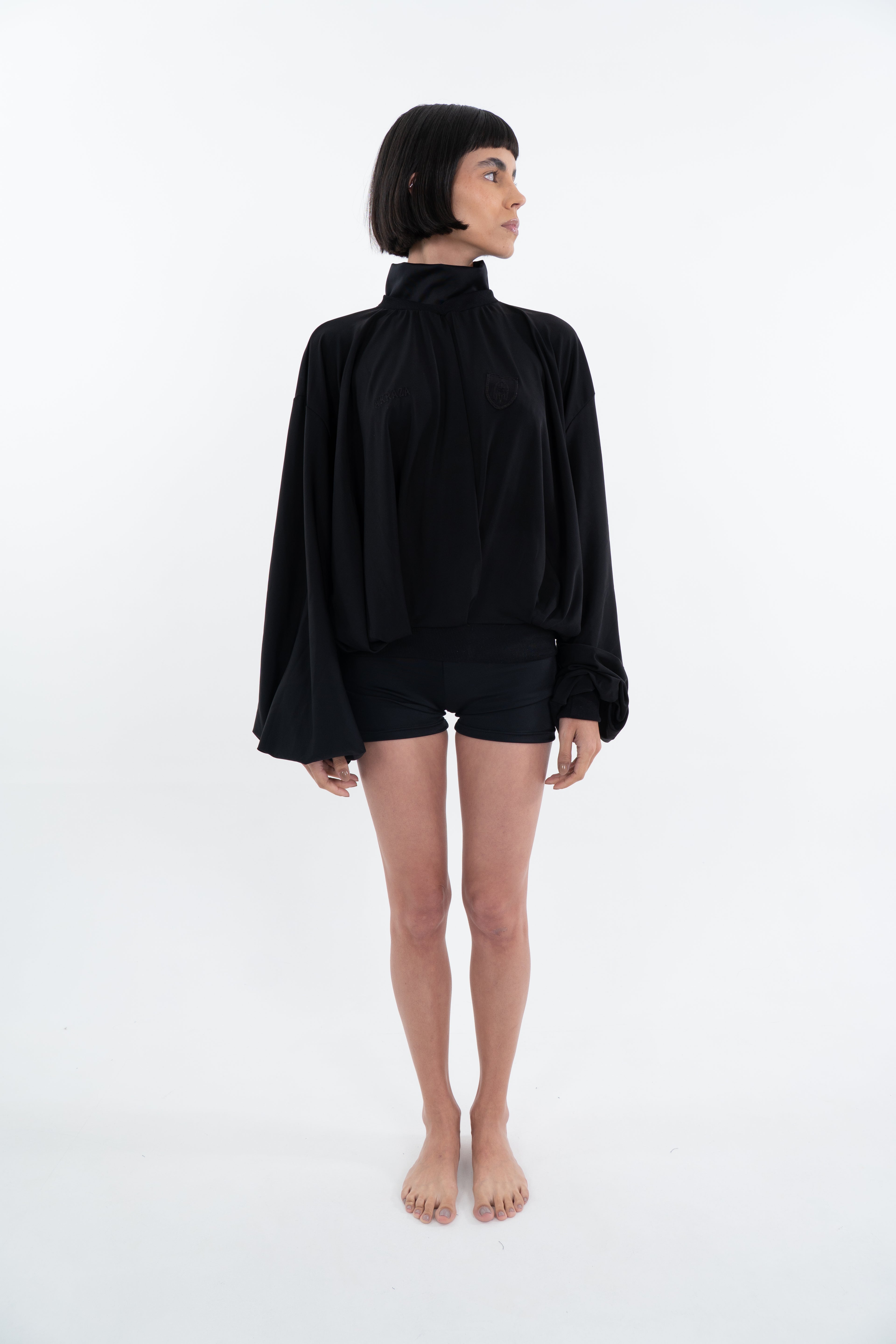 AKRAZA MAXI VOLUME DRAPED BLOUSE