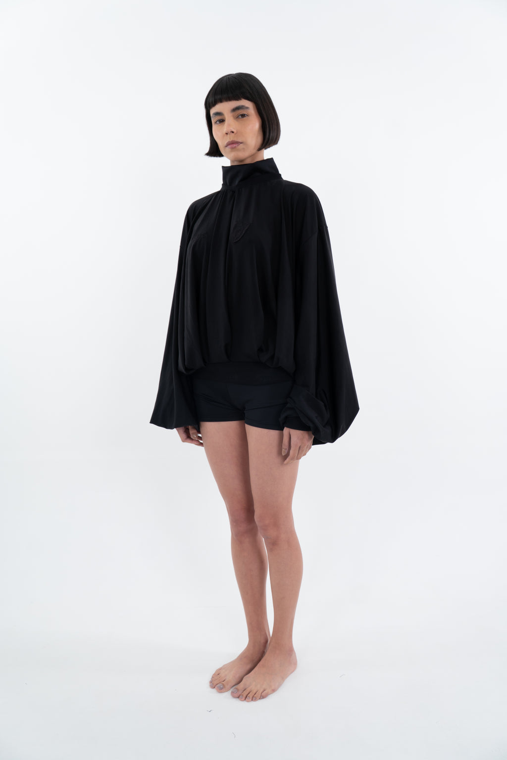 AKRAZA MAXI VOLUME DRAPED BLOUSE