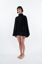 AKRAZA MAXI VOLUME DRAPED BLOUSE