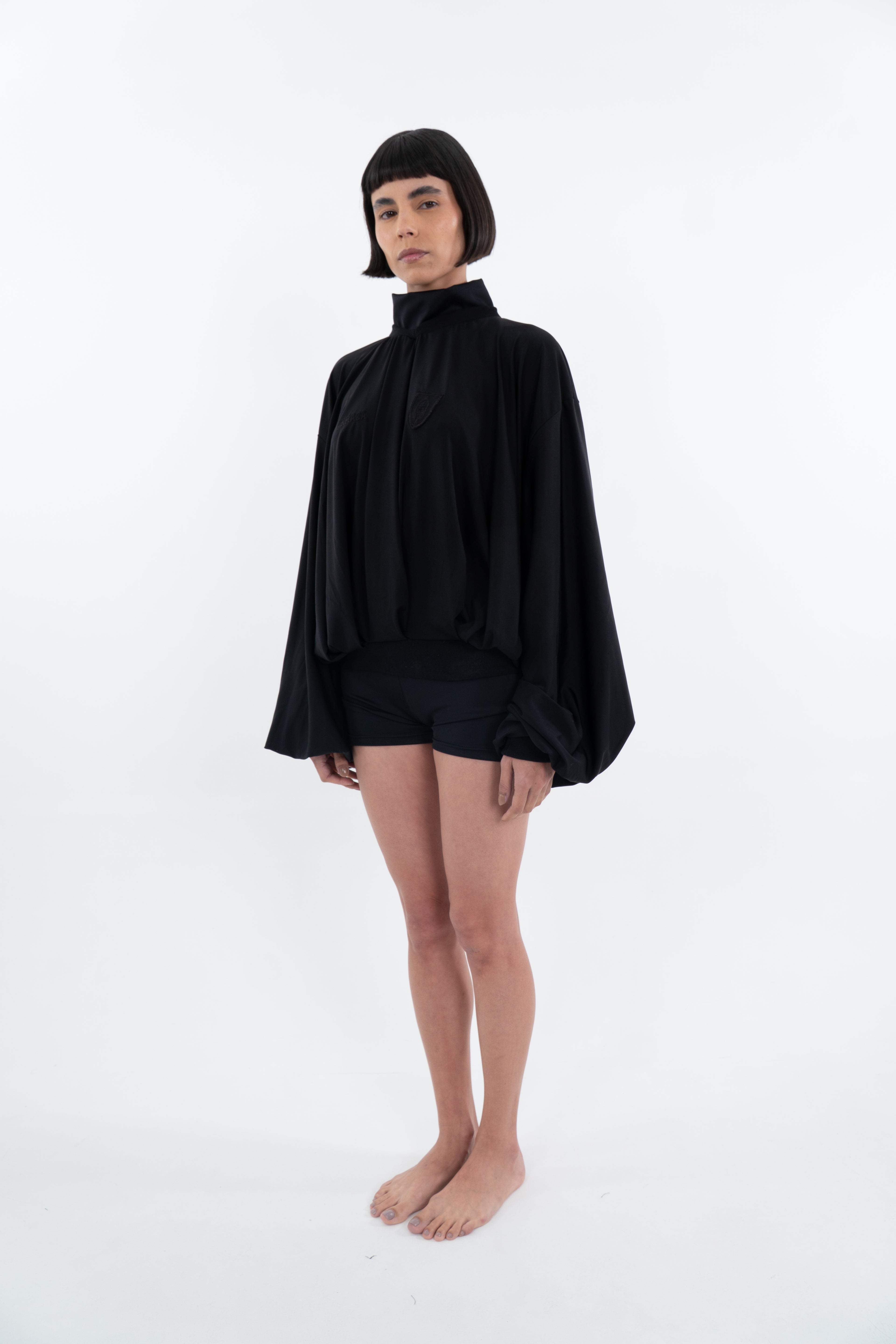 AKRAZA MAXI VOLUME DRAPED BLOUSE