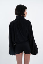 AKRAZA MAXI VOLUME DRAPED BLOUSE