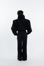 AKRAZA STRUCTURED SHOULDER VELVET BOTTOM