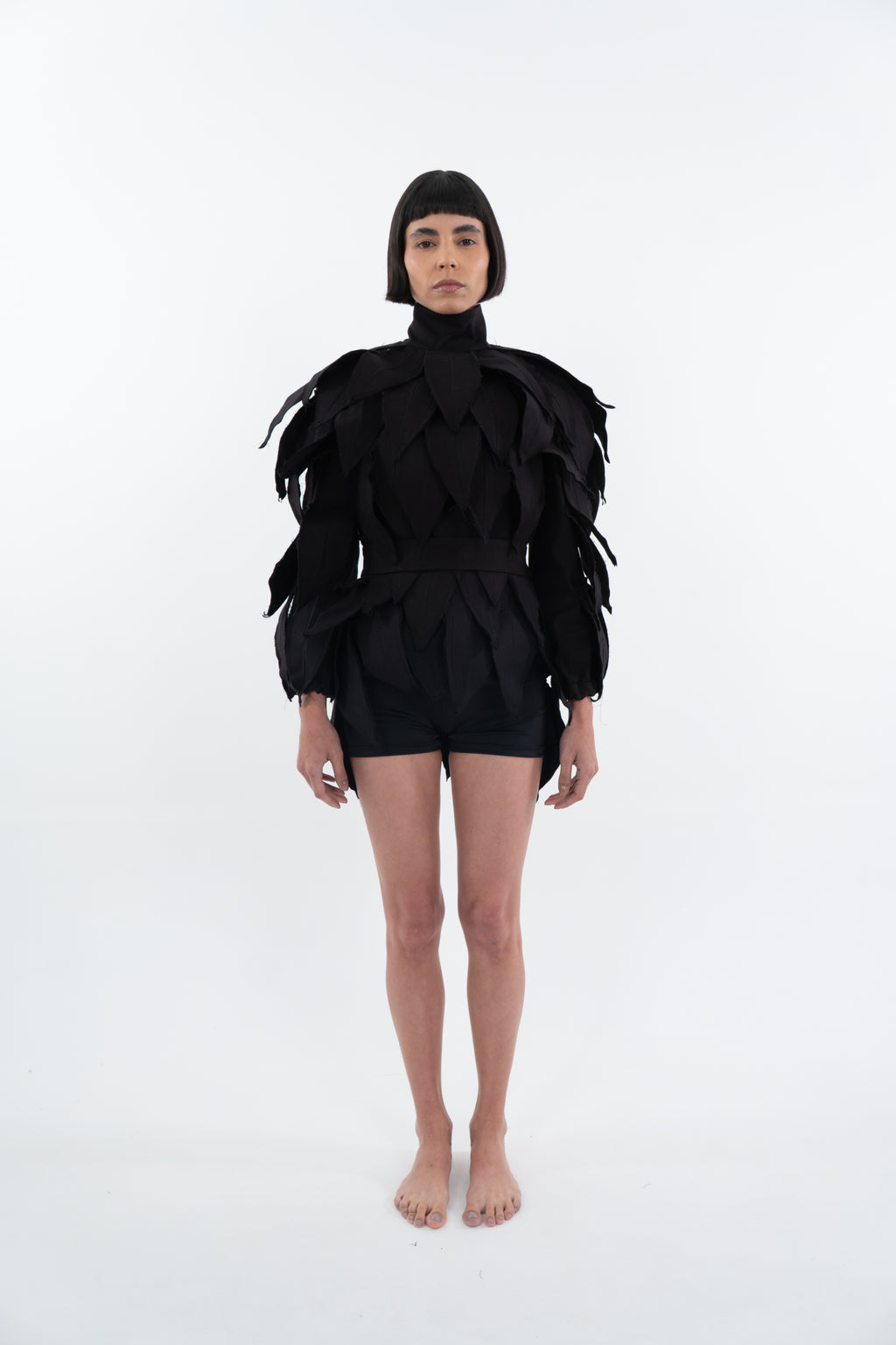 AKRAZA STRUCTURED FOLIAGE TOP WITH BELT